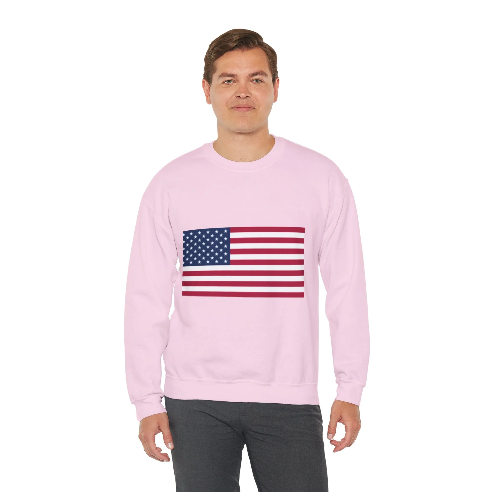 USA Flag Unisex Sweatshirt, Patriotic Crewneck Jumper, Fourth of July Memorial Day Veteran Gift, America Pullover