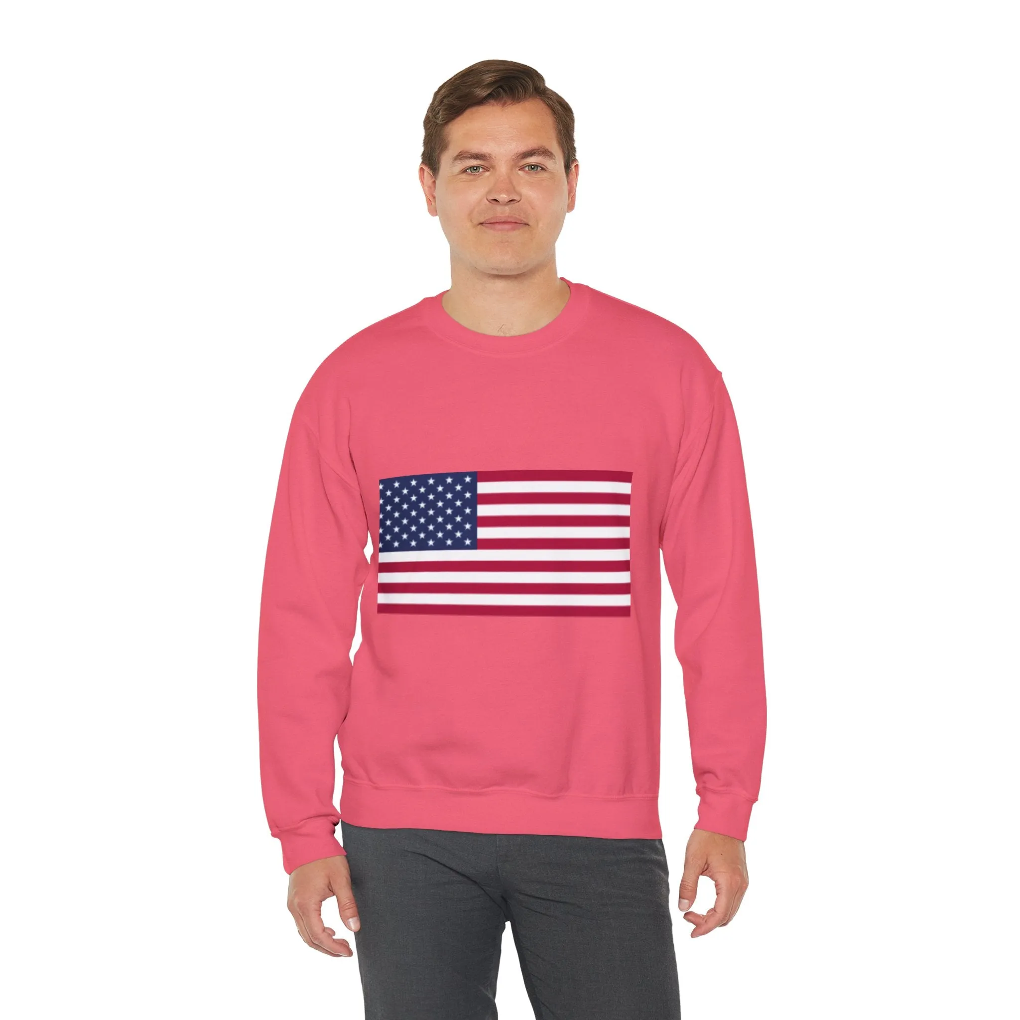 USA Flag Unisex Sweatshirt, Patriotic Crewneck Jumper, Fourth of July Memorial Day Veteran Gift, America Pullover
