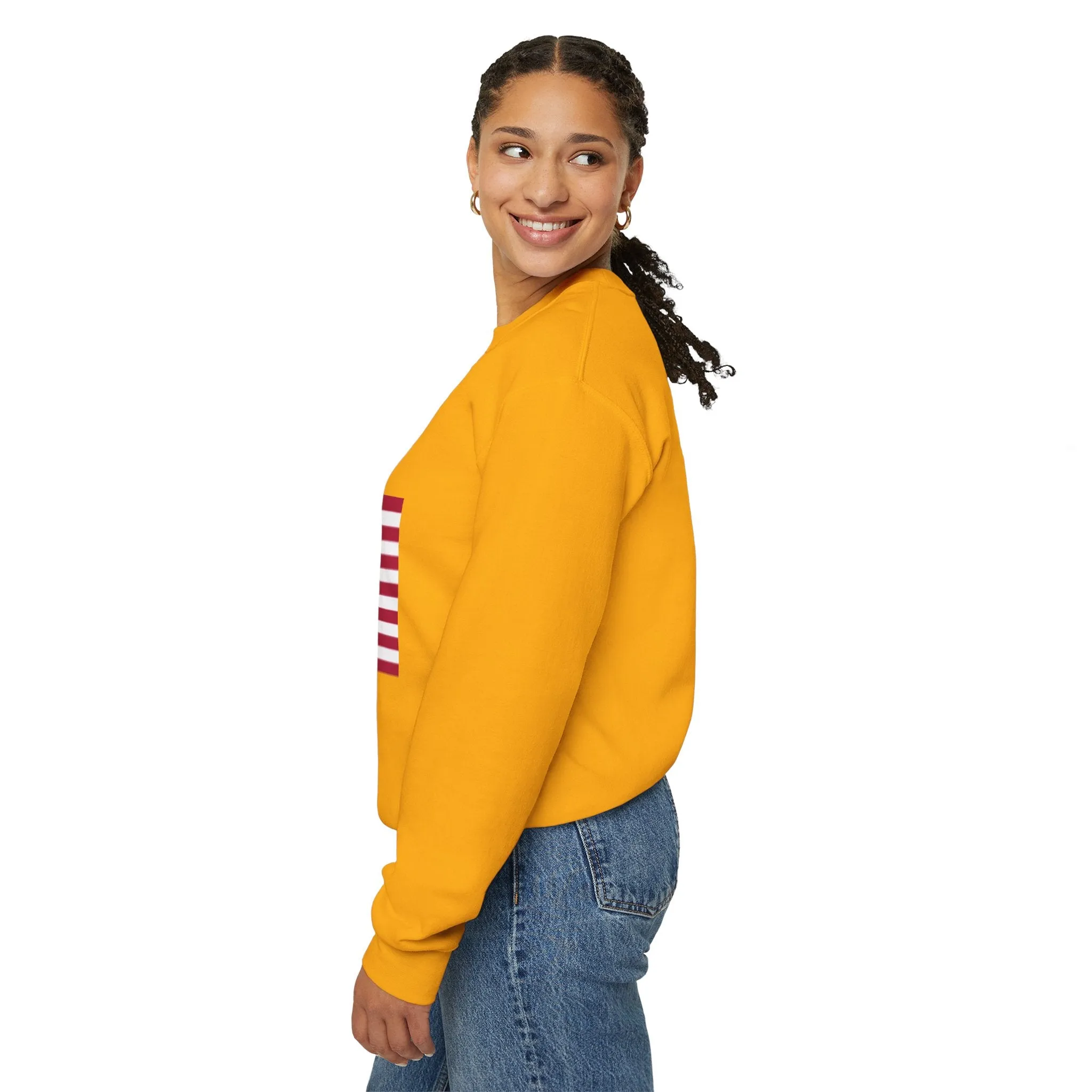 USA Flag Unisex Sweatshirt, Patriotic Crewneck Jumper, Fourth of July Memorial Day Veteran Gift, America Pullover