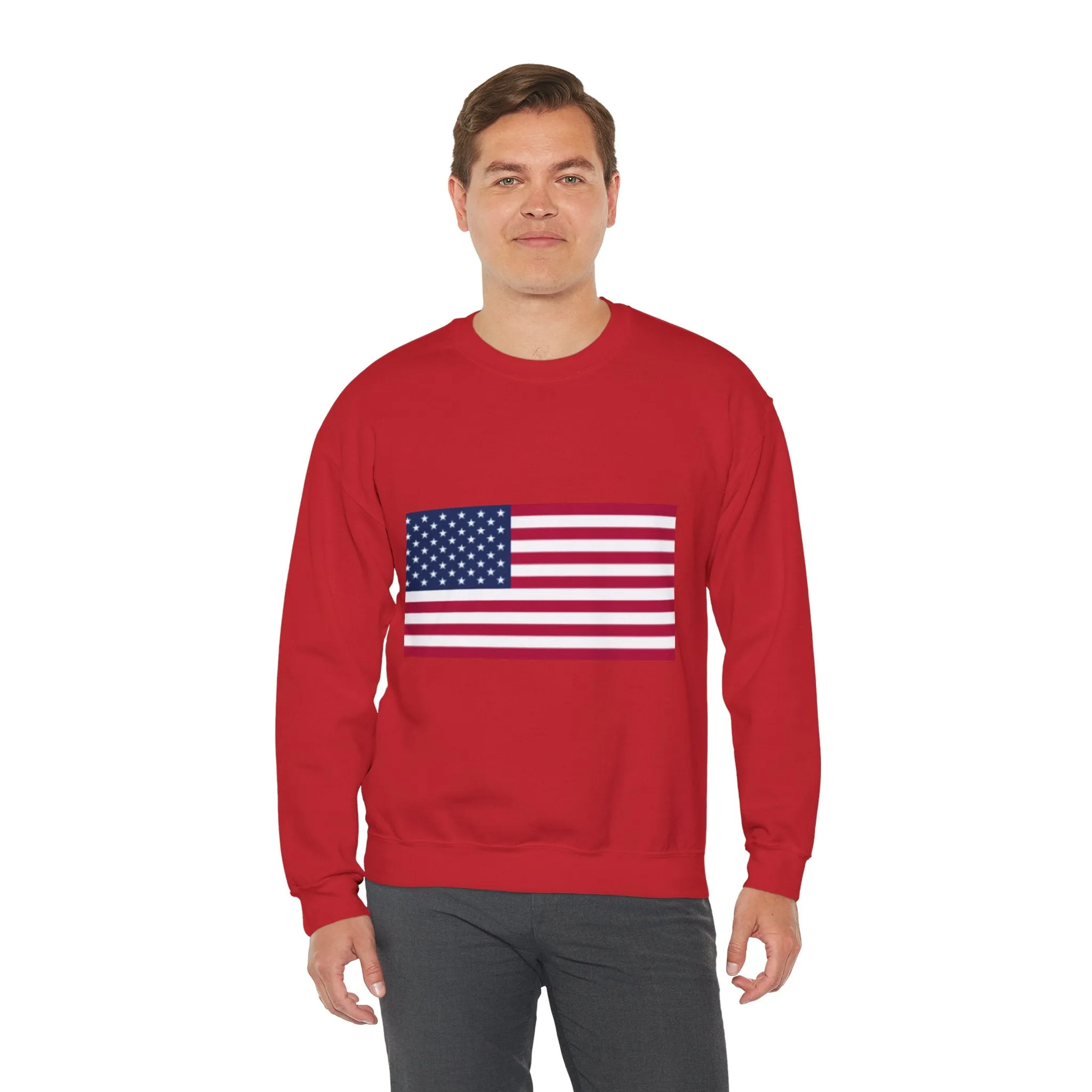 USA Flag Unisex Sweatshirt, Patriotic Crewneck Jumper, Fourth of July Memorial Day Veteran Gift, America Pullover