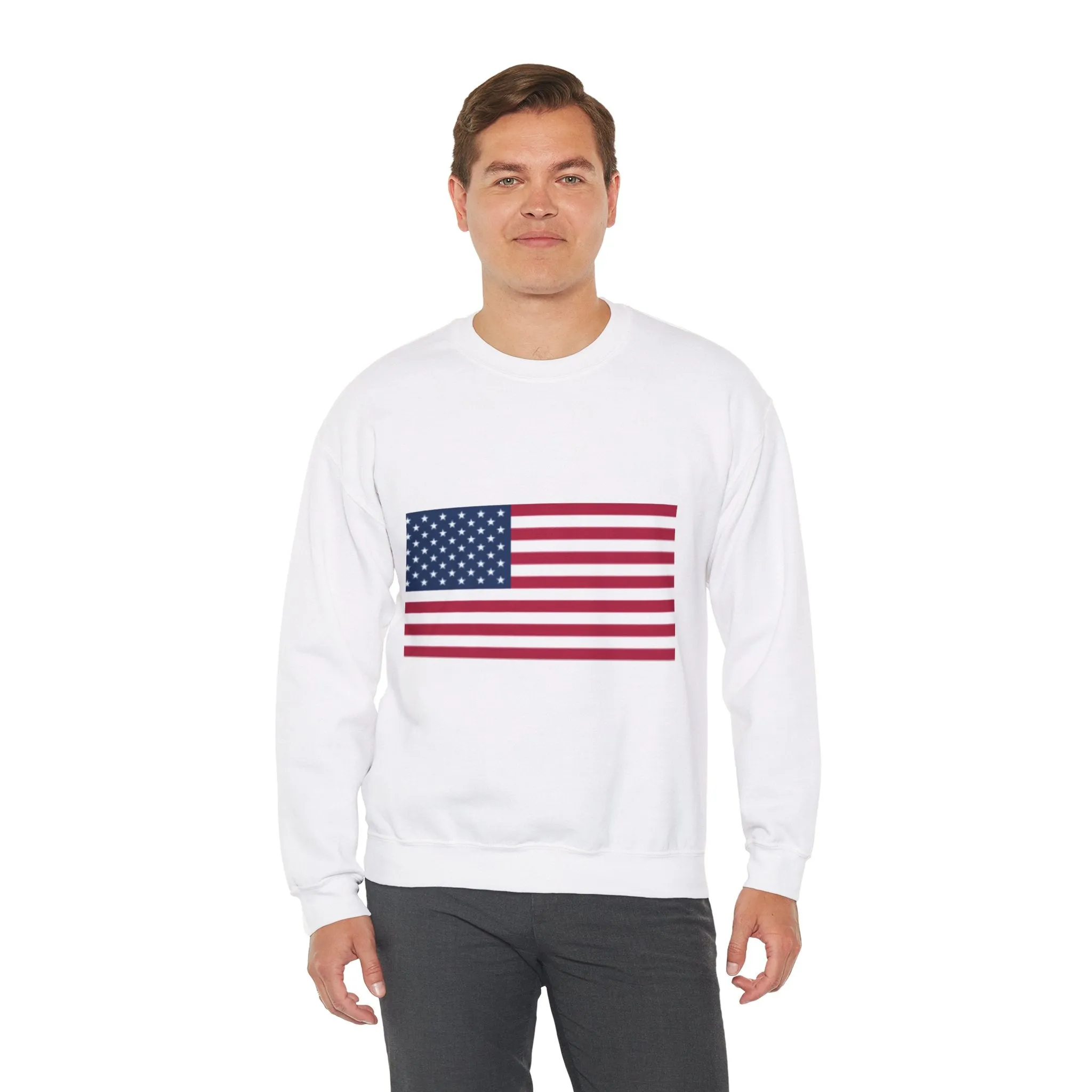 USA Flag Unisex Sweatshirt, Patriotic Crewneck Jumper, Fourth of July Memorial Day Veteran Gift, America Pullover