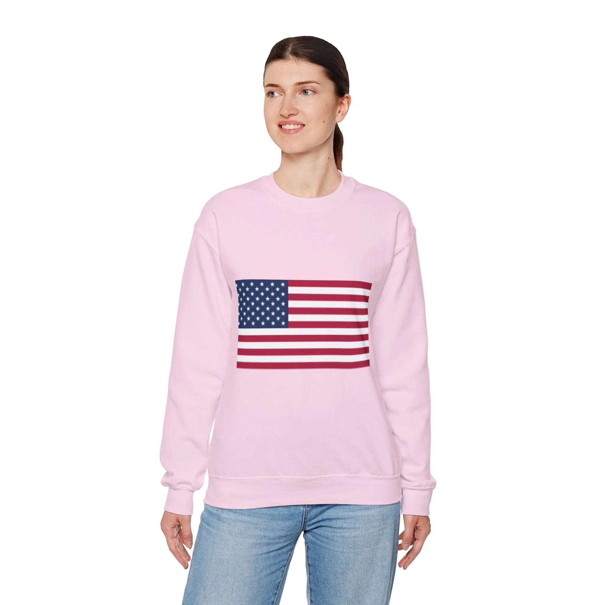 USA Flag Unisex Sweatshirt, Patriotic Crewneck Jumper, Fourth of July Memorial Day Veteran Gift, America Pullover