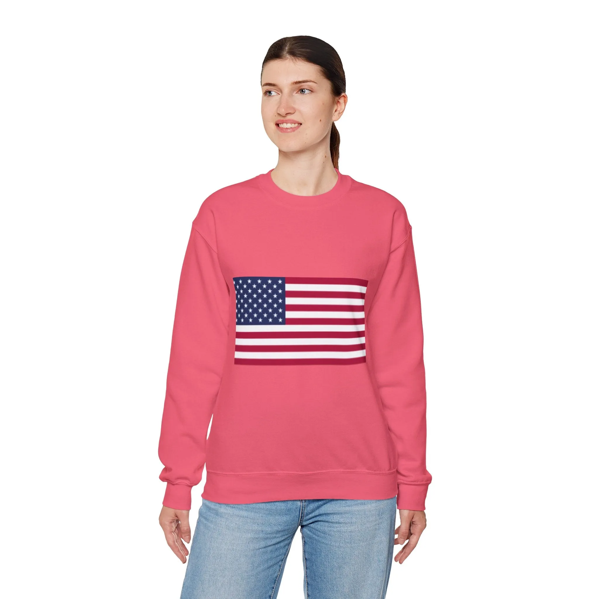 USA Flag Unisex Sweatshirt, Patriotic Crewneck Jumper, Fourth of July Memorial Day Veteran Gift, America Pullover