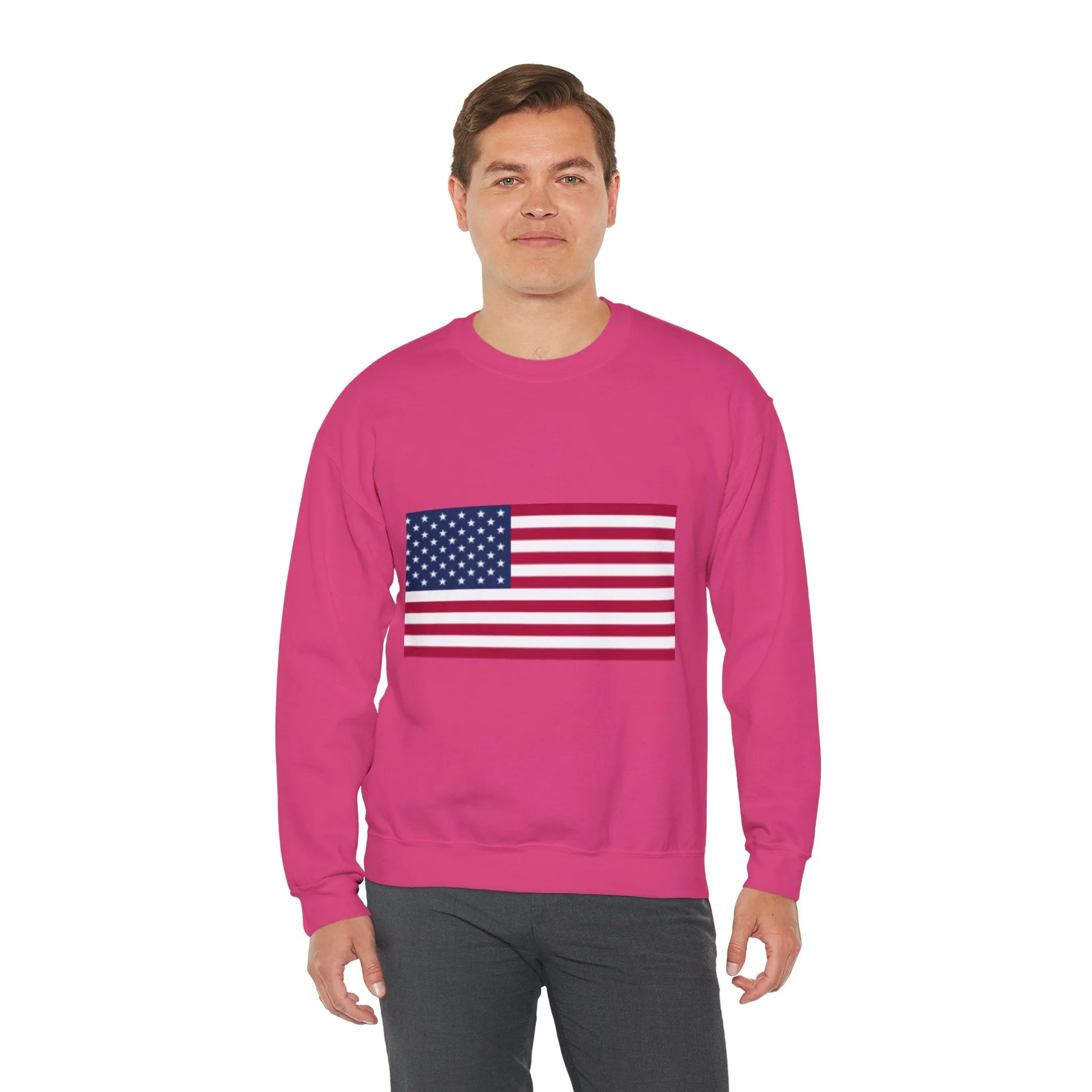 USA Flag Unisex Sweatshirt, Patriotic Crewneck Jumper, Fourth of July Memorial Day Veteran Gift, America Pullover