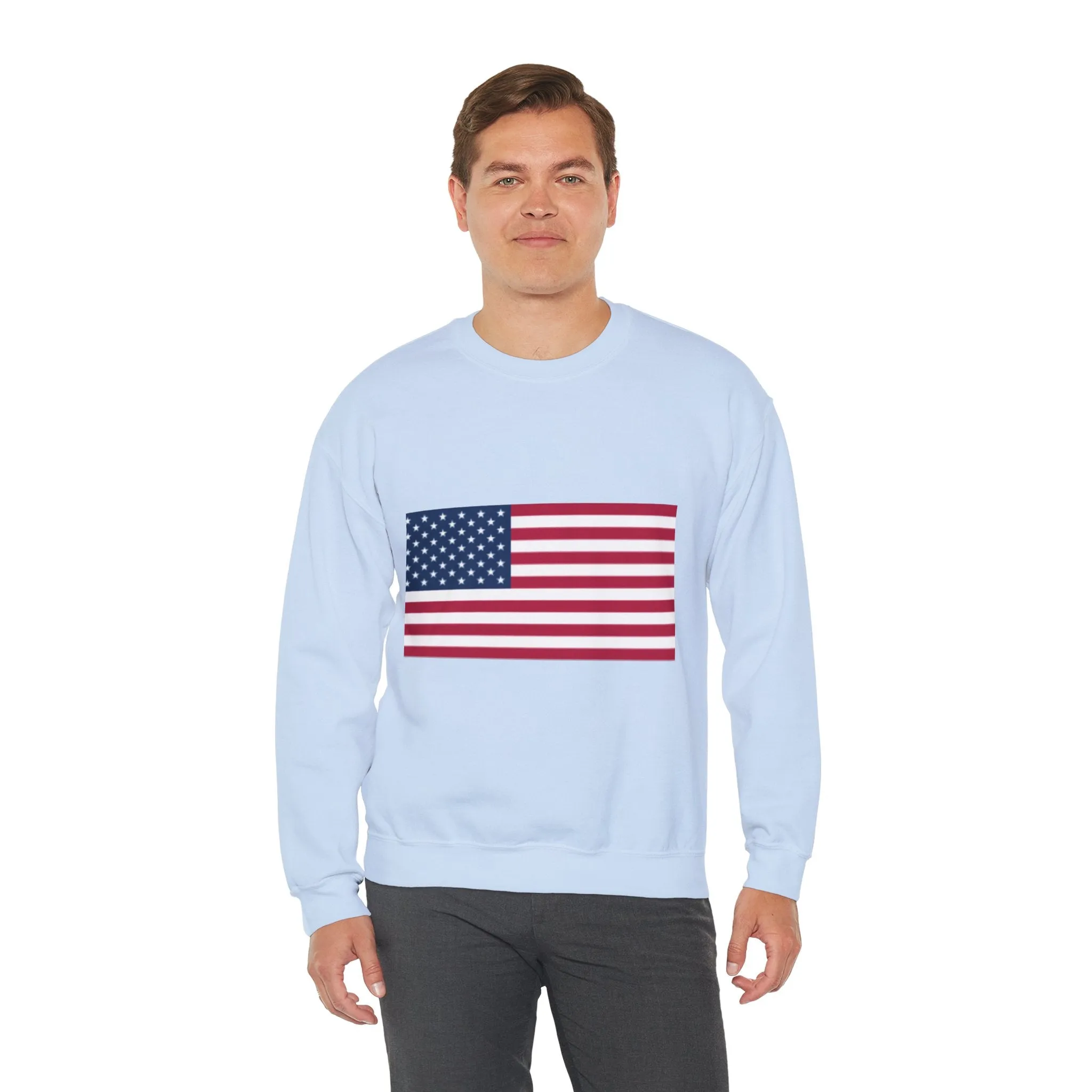 USA Flag Unisex Sweatshirt, Patriotic Crewneck Jumper, Fourth of July Memorial Day Veteran Gift, America Pullover