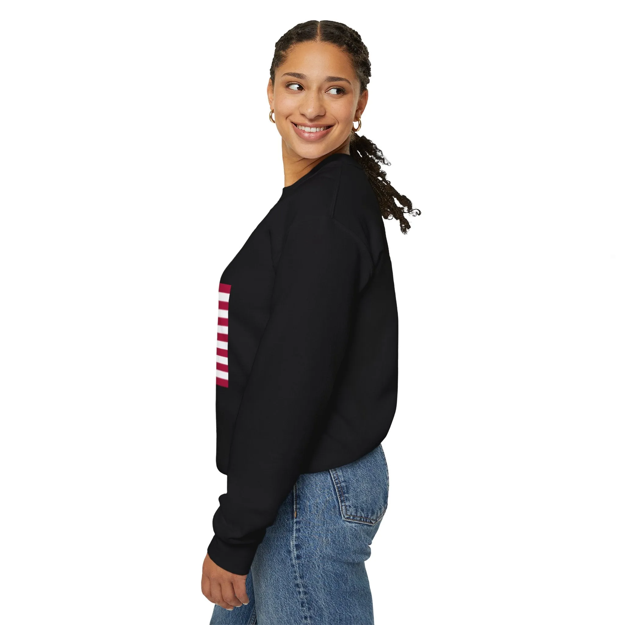 USA Flag Unisex Sweatshirt, Patriotic Crewneck Jumper, Fourth of July Memorial Day Veteran Gift, America Pullover