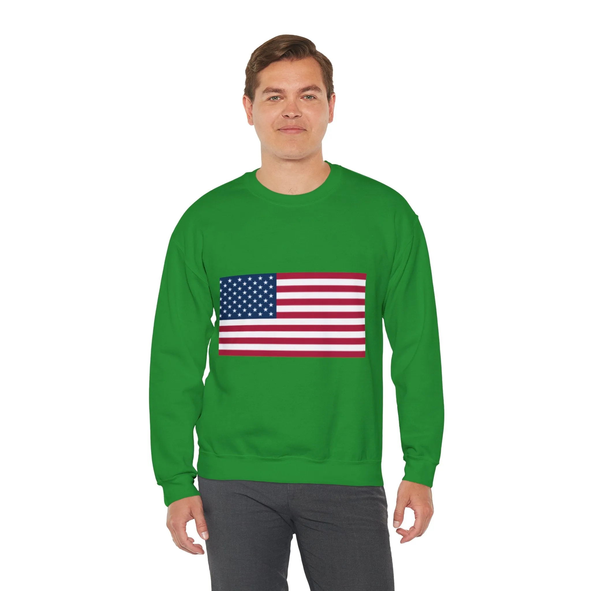 USA Flag Unisex Sweatshirt, Patriotic Crewneck Jumper, Fourth of July Memorial Day Veteran Gift, America Pullover