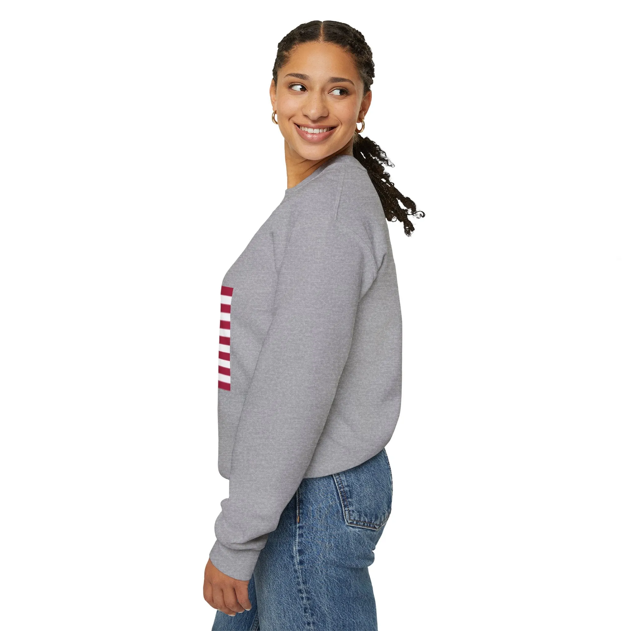 USA Flag Unisex Sweatshirt, Patriotic Crewneck Jumper, Fourth of July Memorial Day Veteran Gift, America Pullover