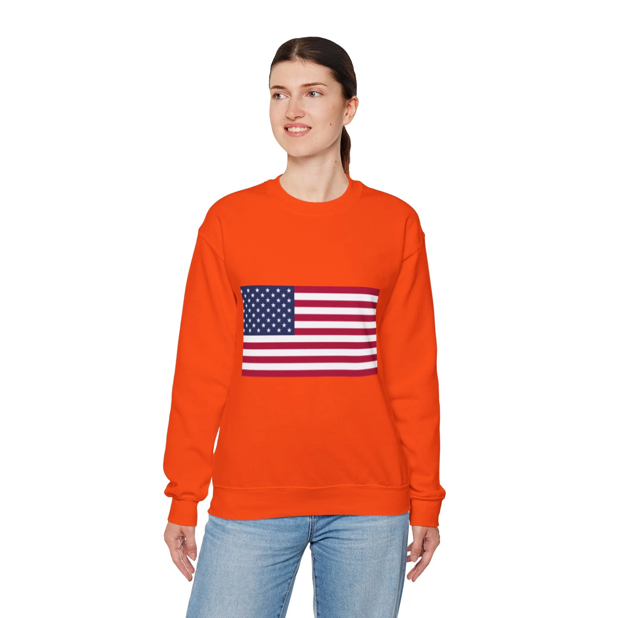 USA Flag Unisex Sweatshirt, Patriotic Crewneck Jumper, Fourth of July Memorial Day Veteran Gift, America Pullover