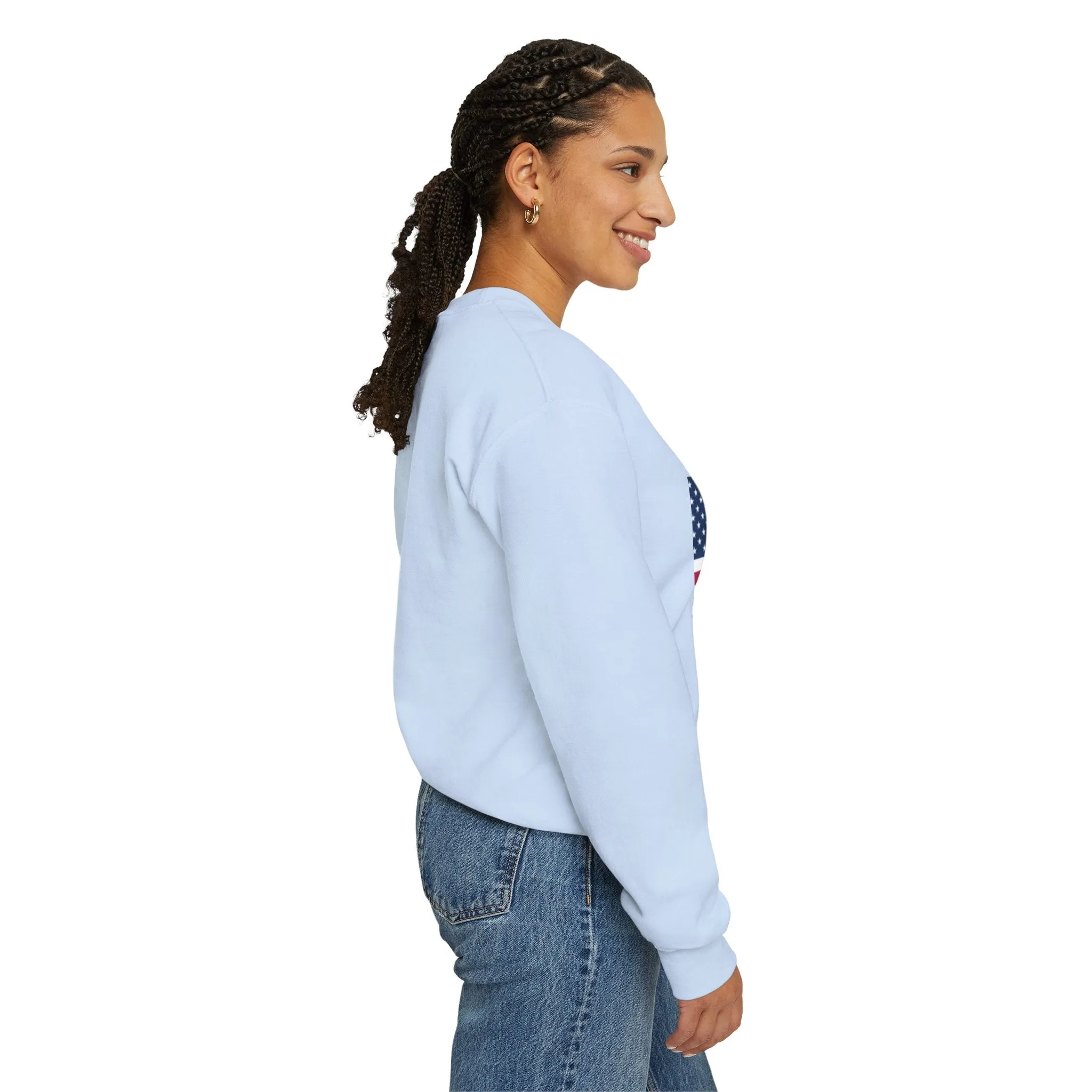 USA Flag Unisex Sweatshirt, Patriotic Crewneck Jumper, Fourth of July Memorial Day Veteran Gift, America Pullover