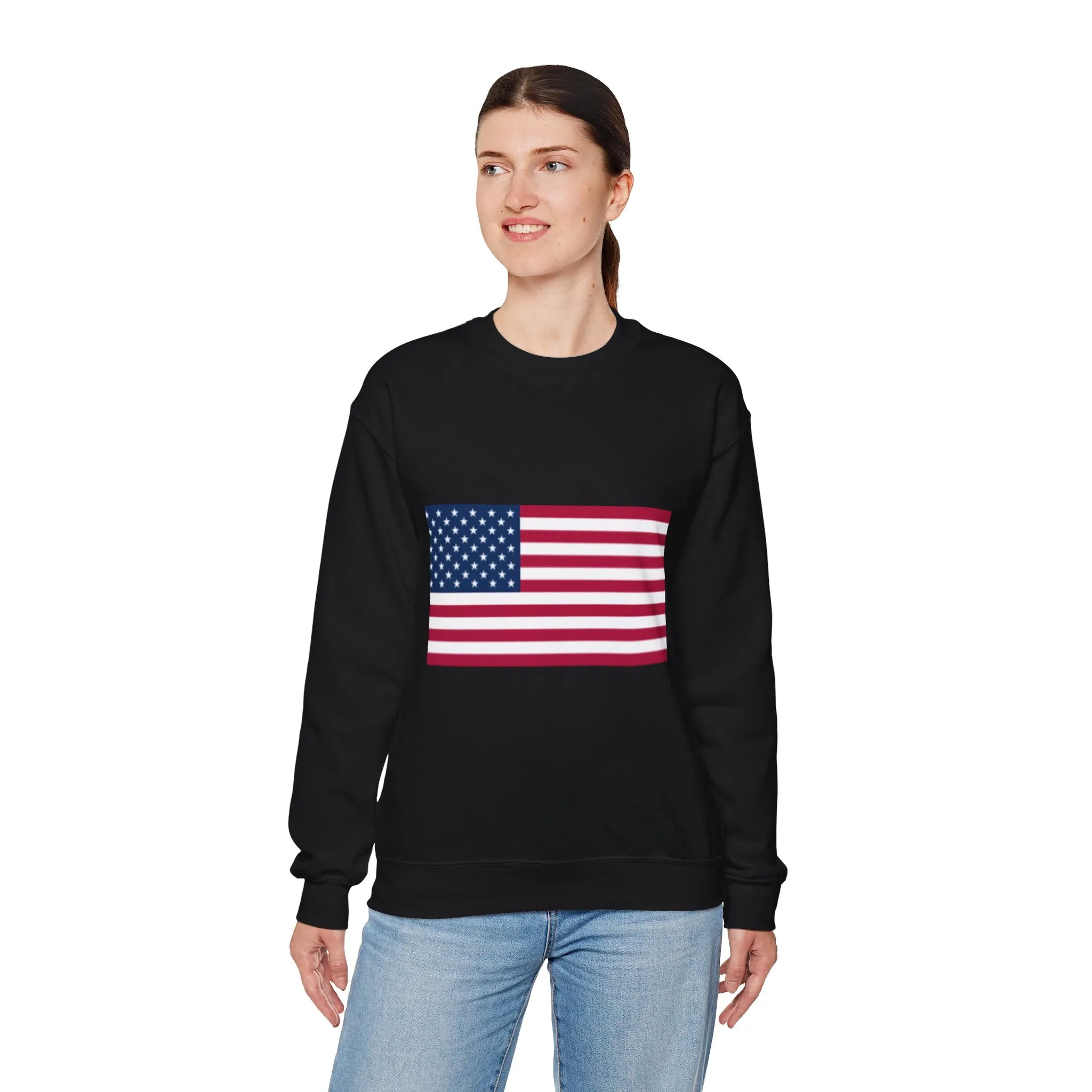 USA Flag Unisex Sweatshirt, Patriotic Crewneck Jumper, Fourth of July Memorial Day Veteran Gift, America Pullover