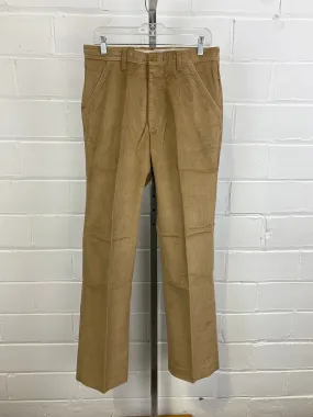 Vintage 1980s Deadstock Men's Flared Levi's Tan-Brown Corduroy Pants, NOS, Triples