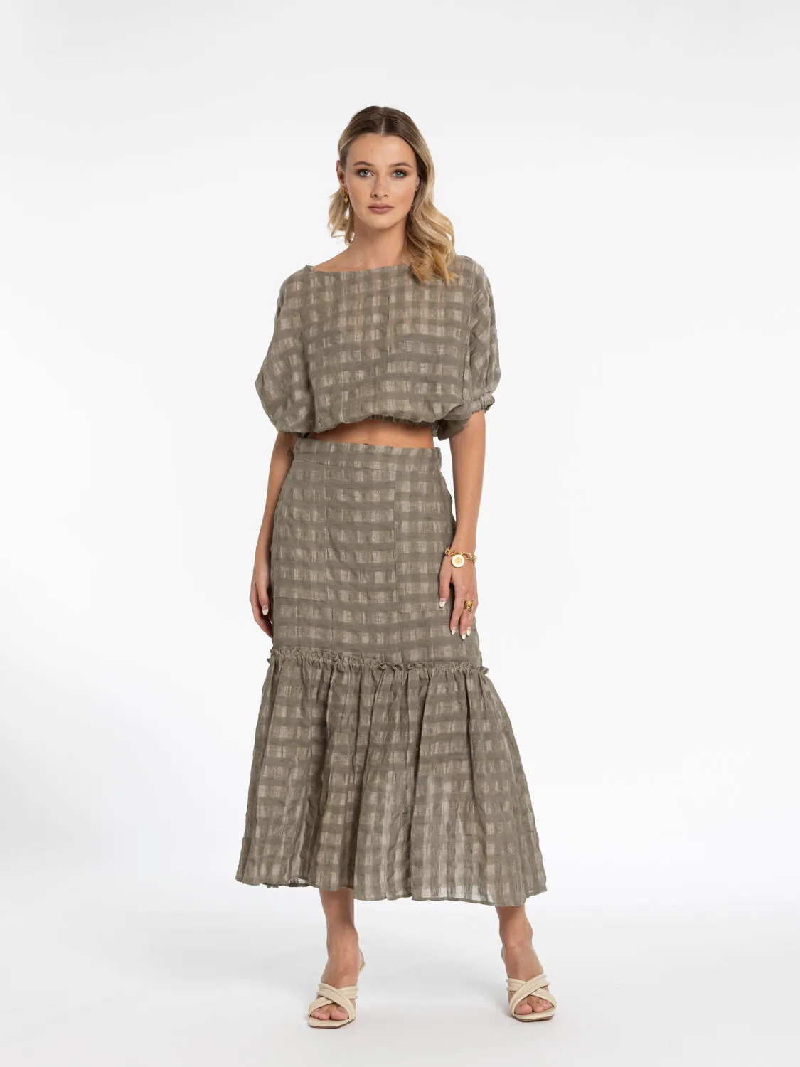 X LAB 588 Take A Chance Skirt Olive